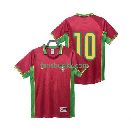 Fotballdrakt Portugal 10 Retro Hjemmetrøye 1998 Kortermet
